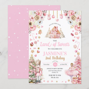 Invitation Terre rose de sucreries Sugar Plum Fairy Nutcracke