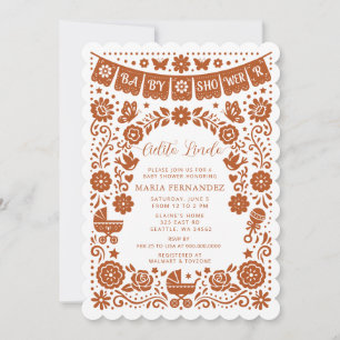 Invitation Terrracotta Papel Picado Cielito Lindo Baby Shower