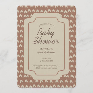 Invitation Tête de Flèche Géométrique Brun Beige Unisexe