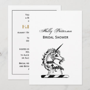 Invitation Tête de Licorne Héraldique Blason Emblème