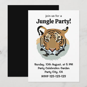 Invitation Tête de tigre, animal sauvage tigre