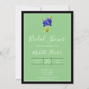 Invitation Texas Bluebonnets on Sage, Spring, Bride