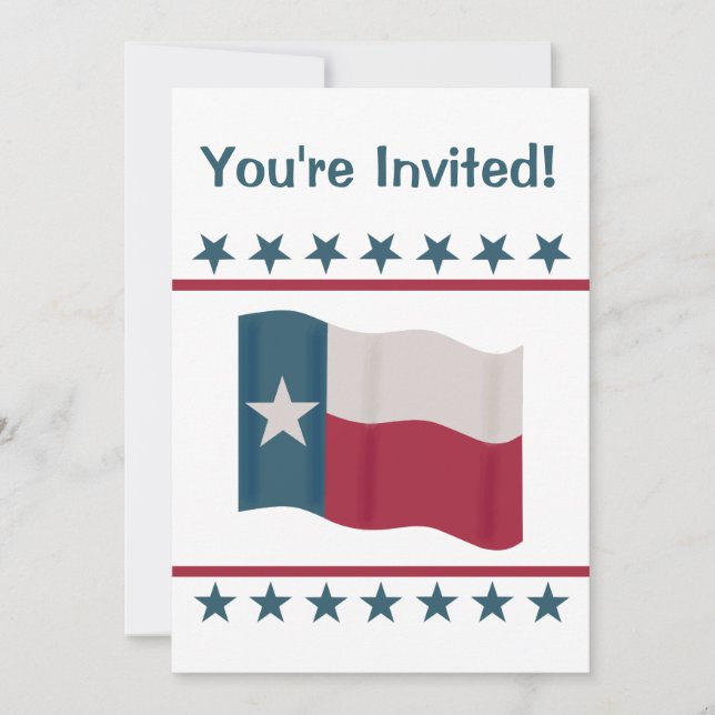 Invitation Texas Lone Star Flag Red White Blue Party (Devant)