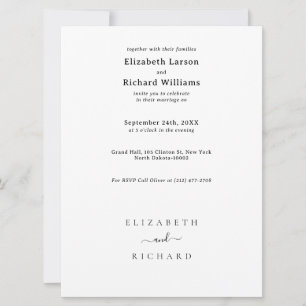 Invitation Texte de modèle de mariage