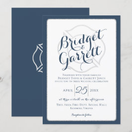 Invitation Texte et monogramme du concepteur de pompiers