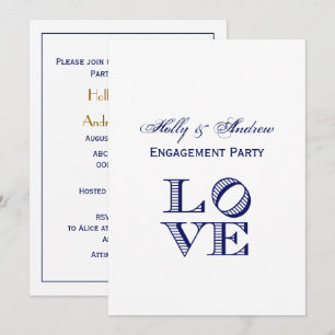 Invitation Texte graphique LOVE - Bleu
