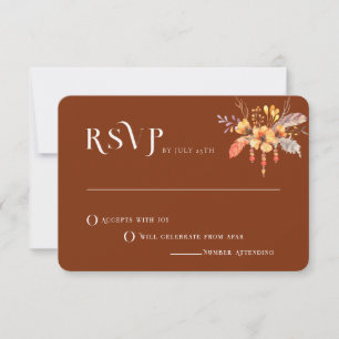 Invitation Texte Gras Brûlé Orange Exemple Mariage Chic RSVP