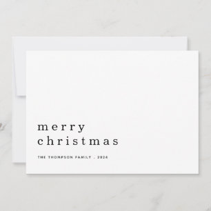 Invitation Texte noir minimaliste Joyeux Noël blanc
