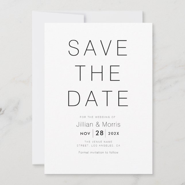 Invitation Texte simple enregistrer l'invitation de date (Devant)