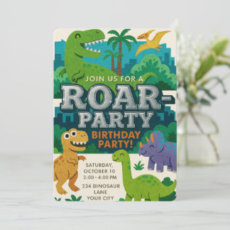 Invitation Textes de Felt Jurassic Playground Dinosaur Annive