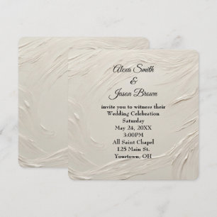 Invitation Texture d'ivoire Abstraite mariage
