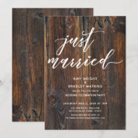 Textured Wood Handwriting Just Married Typography