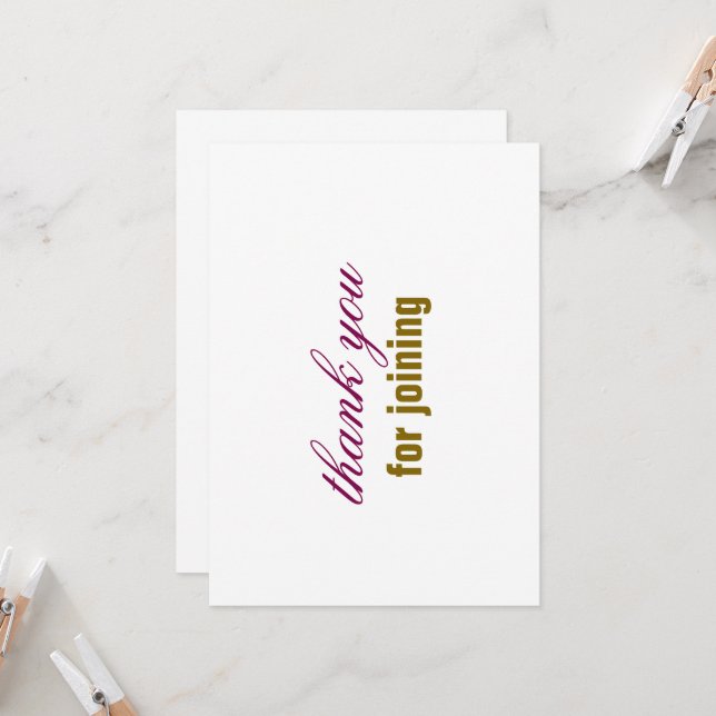 Invitation thank you card (Devant/Arrière en situation)