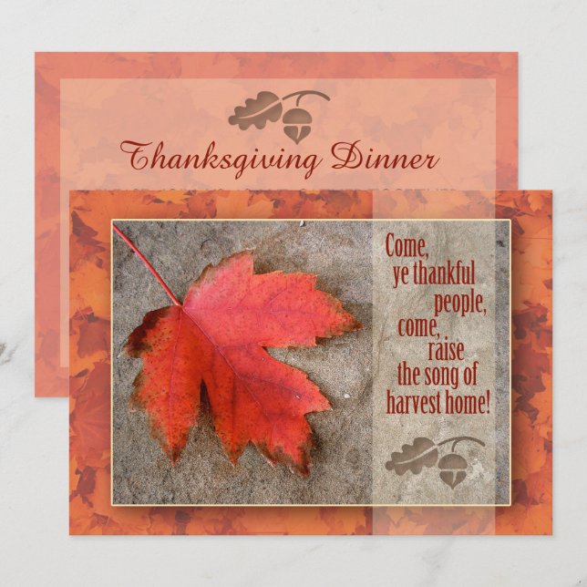 Invitation Thanksgiving | Automne | Récolte (Devant / Derrière)
