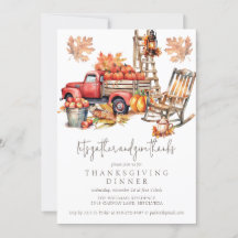 Thanksgiving Automne Watercolor Truck