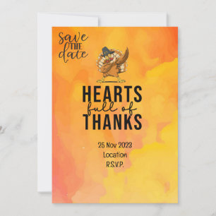 Invitation Thanksgiving avec la Turquie enregistrer la date d