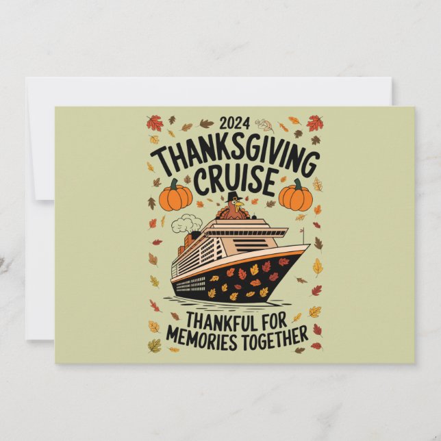 Invitation Thanksgiving Cruise 2024 Merci Pour Les Souvenirs (Devant)