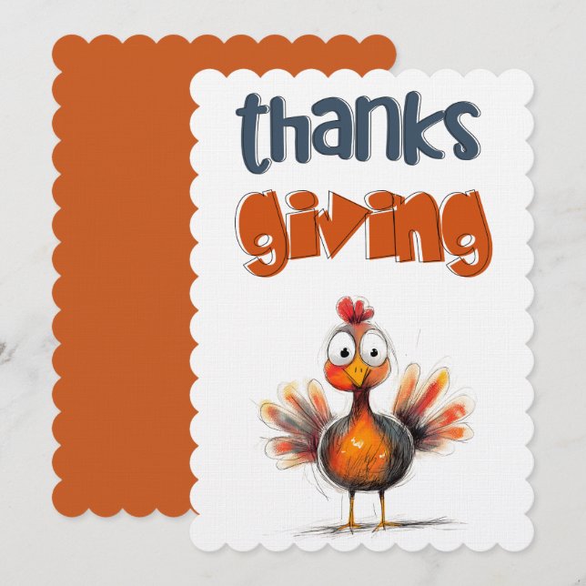 Invitation Thanksgiving de Goofy Turquie en provenance d'eau  (Devant / Derrière)