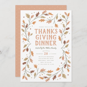 Invitation Thanksgiving Dîner de la feuille de la frontière W