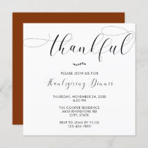 Thanksgiving Dîner Élégant Script Simple