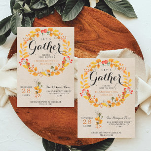 Invitation Thanksgiving - Dîner Thanksgiving