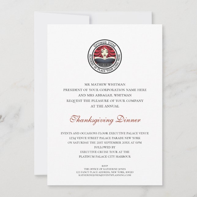 Invitation Thanksgiving Dinner Corporate Event (Devant)