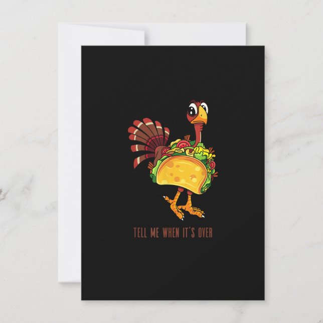 Invitation Thanksgiving Drôle Turquie se déguise en Taco Than (Devant)