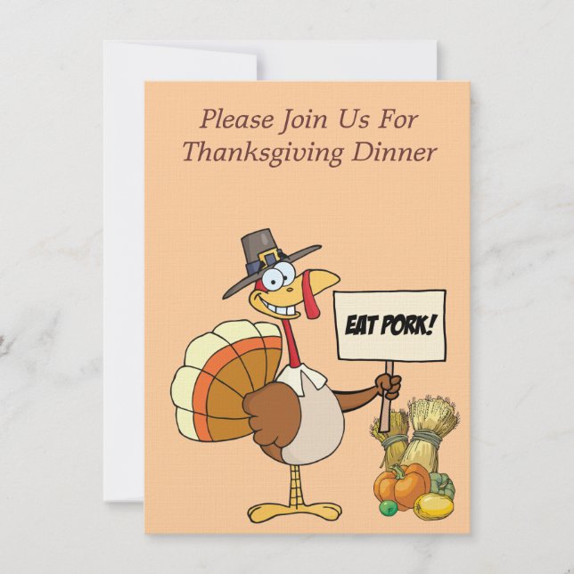 Invitation Thanksgiving Eat Porc Turkey (Devant)