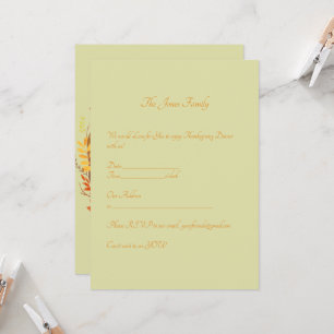 Invitation Thanksgiving Elégant Personnalisé