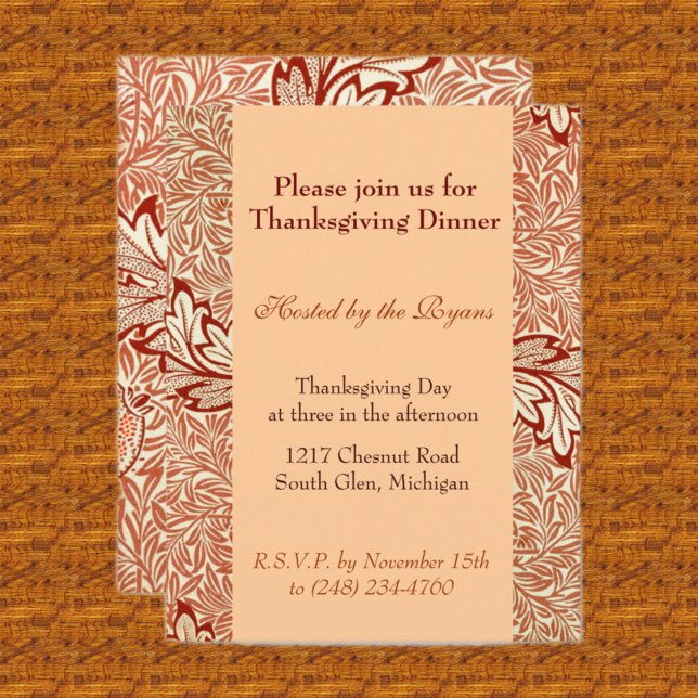 Invitation Thanksgiving feuille (Créateur téléchargé)