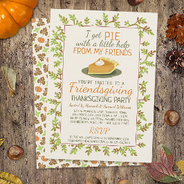Invitation Thanksgiving Friendsgiving Party Citrouille Pie Fu