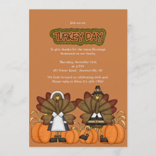 Invitation Thanksgiving Jour de la dinde