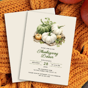 Invitation Thanksgiving Moderne Russe Citrouilles d'aquarelle