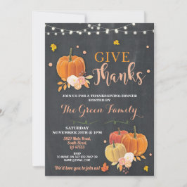 Invitation Thanksgiving Party Fall Russe Lights Dîner