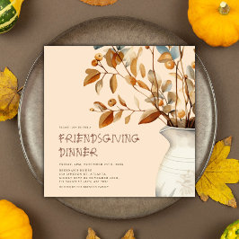 Invitation Thanksgiving Rustique Aquarelle Automne Conviviali