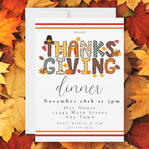 Invitation Thanksgiving Theme Diner Script