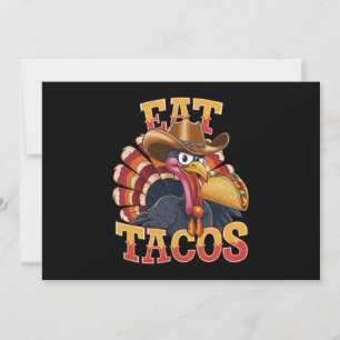 Invitation Thanksgiving Turquie Mange Tacos Drôle Mexicain