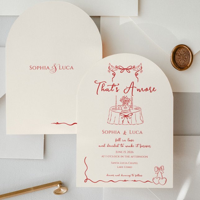 Invitation That’s Amore Italian Whimsical hand drawn Wedding (Créateur téléchargé)