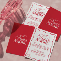 That’s Amore Red hand drawn Bridal Shower invite