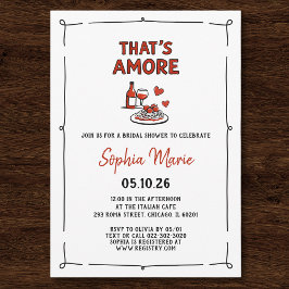 Invitation That's Amore Italian Bridal Shower Whimsical Red