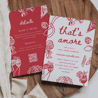 Invitation "That's Amore" Whimsical Italian Bridal Shower