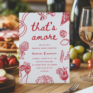 Invitation "That's Amore" Whimsical Italian Rehearsal Dinner
