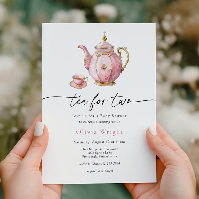 Invitation Thé à deux Baby showers Tea Party (Créateur téléchargé)