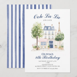 Invitation Thé à la fête d'anniversaire Paris Café Parisien