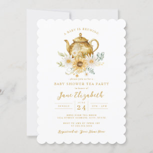 Invitation Thé à la fête du tournesol Un bébé est en préparat