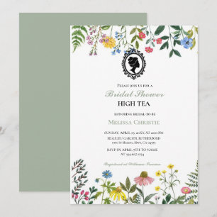 Invitation thé à la garden-party, beaux pastels doux