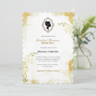 Invitation thé à la haute garden-party, jolis pastels doux 