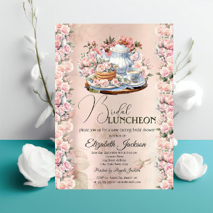 Invitation Thé à la mode Roses Vintage Luncheon de mariage