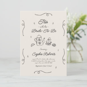 Invitation Thé avec la mariée à venir Shower de mariage dessi