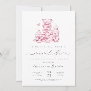 Invitation Thé avec la mère pour être baby shower